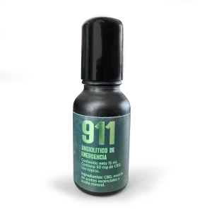 Envase de 911 Roll-On de Grupo Relax, ansiolítico de emergencia para aliviar la ansiedad y el estrés de manera natural.