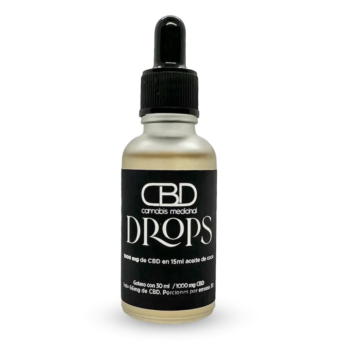 Frasco de Drops 1000 de Grupo Relax, suplemento de alta concentración con 1000 mg de CBD para un alivio potente y efectivo.