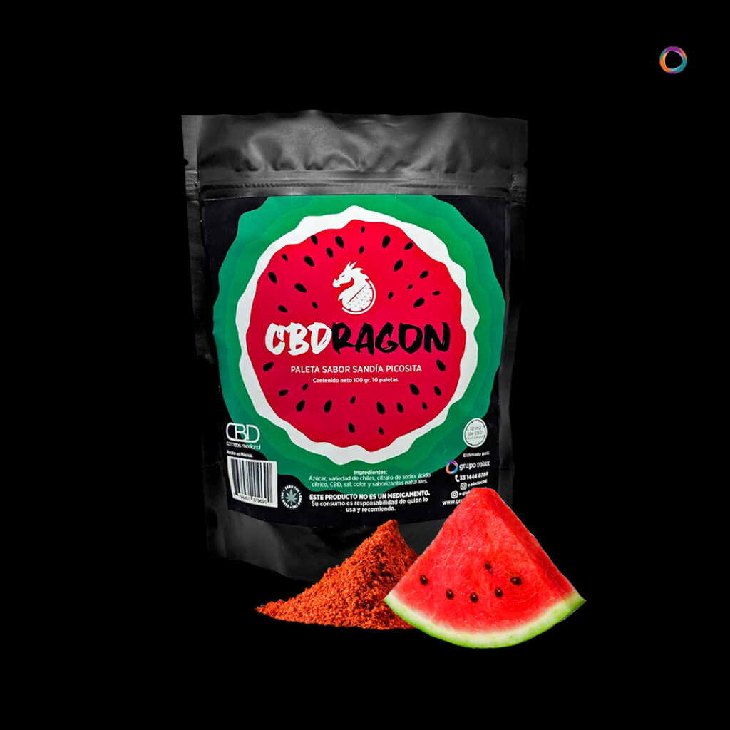 Paletas con CBD sabor sandía picosita