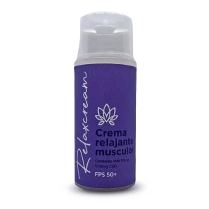 Envase de Relaxcream Muscular de Grupo Relax, crema con CBD, árnica y mentol para el alivio muscular y la recuperación de deportistas y personas activas.