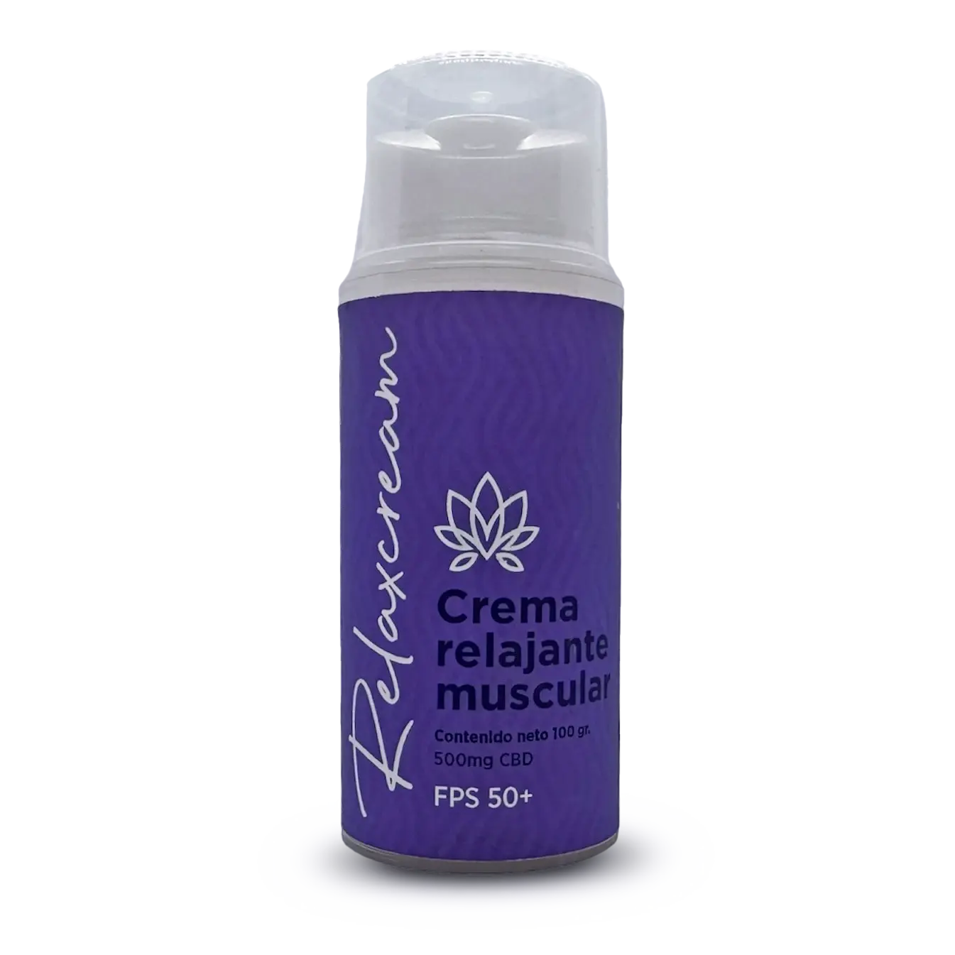 Envase de Relaxcream Muscular de Grupo Relax, crema con CBD, árnica y mentol para el alivio muscular y la recuperación de deportistas y personas activas.