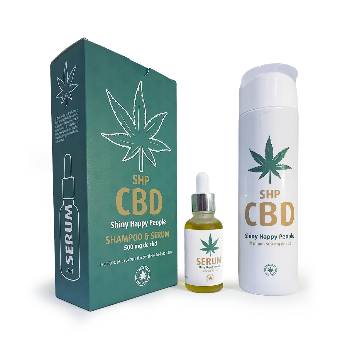 Shampoo y serum natural con CBD